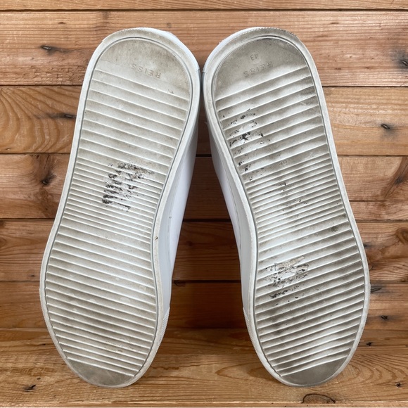 REISS Finley Trainers Size UK 9 Mens White Grey Leather Suede Lace Up Low Shoes - Picture 9 of 14